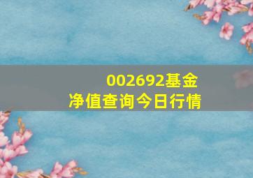 002692基金净值查询今日行情