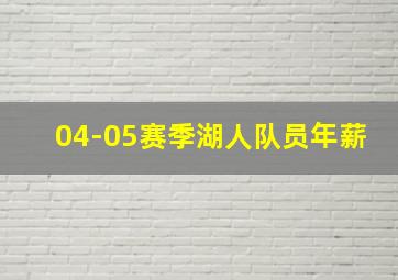 04-05赛季湖人队员年薪