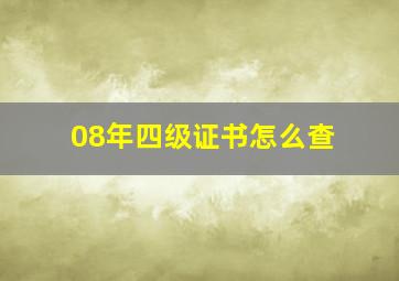 08年四级证书怎么查