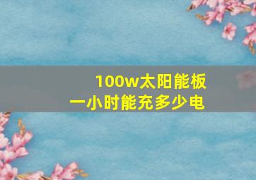 100w太阳能板一小时能充多少电