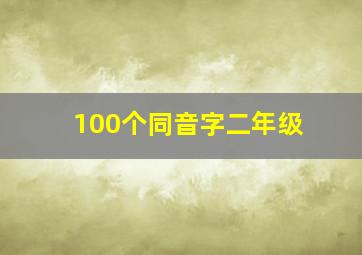 100个同音字二年级