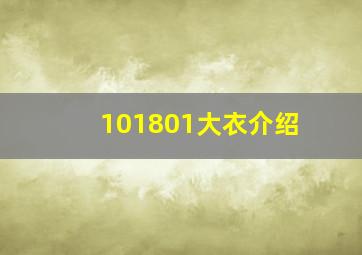 101801大衣介绍