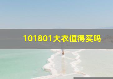 101801大衣值得买吗