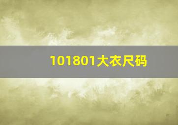 101801大衣尺码