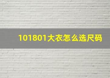 101801大衣怎么选尺码