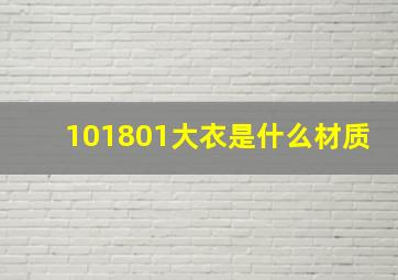 101801大衣是什么材质