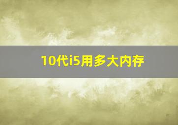 10代i5用多大内存