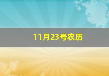 11月23号农历