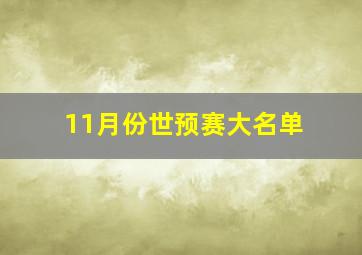 11月份世预赛大名单