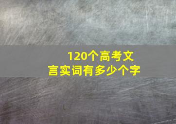 120个高考文言实词有多少个字