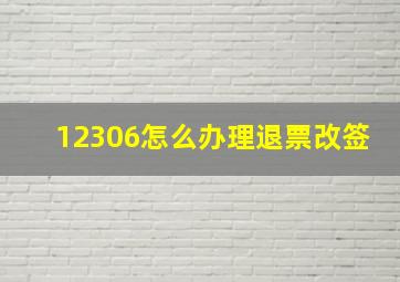 12306怎么办理退票改签