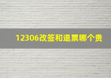 12306改签和退票哪个贵