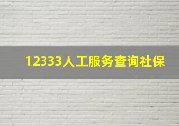 12333人工服务查询社保