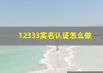 12333实名认证怎么做