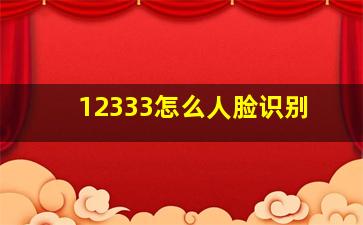 12333怎么人脸识别