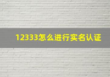 12333怎么进行实名认证