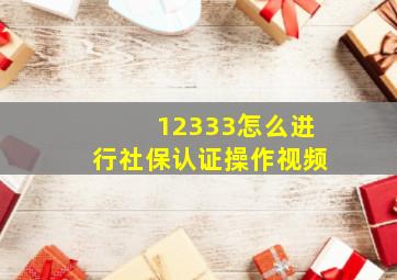 12333怎么进行社保认证操作视频