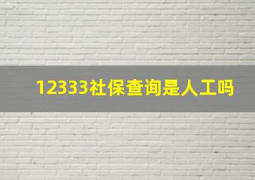 12333社保查询是人工吗