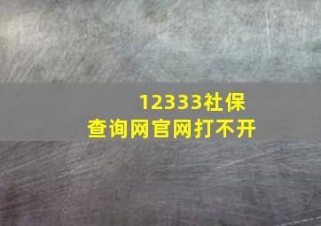 12333社保查询网官网打不开