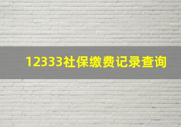 12333社保缴费记录查询