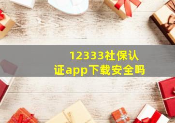 12333社保认证app下载安全吗