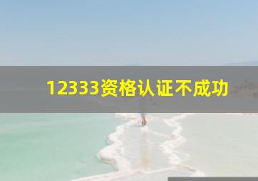 12333资格认证不成功