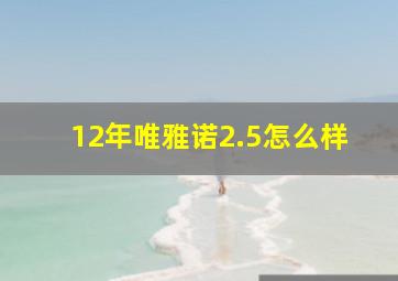 12年唯雅诺2.5怎么样