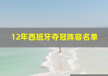 12年西班牙夺冠阵容名单