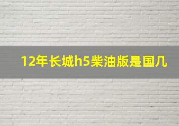 12年长城h5柴油版是国几