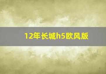 12年长城h5欧风版