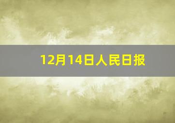 12月14日人民日报