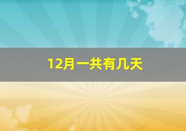 12月一共有几天