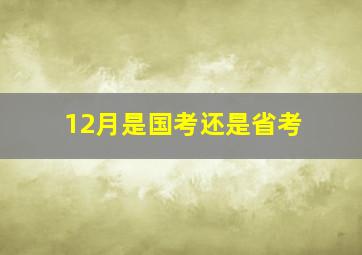 12月是国考还是省考