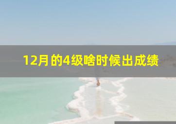 12月的4级啥时候出成绩