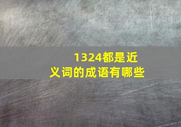 1324都是近义词的成语有哪些