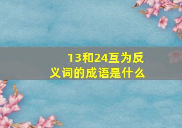 13和24互为反义词的成语是什么