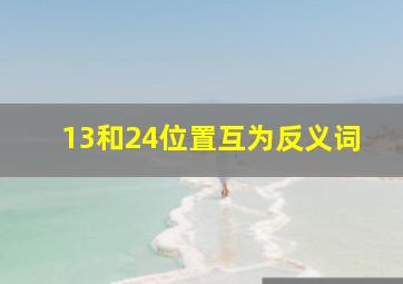 13和24位置互为反义词