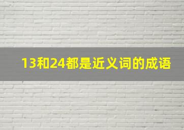 13和24都是近义词的成语