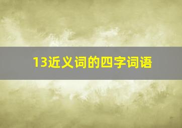 13近义词的四字词语