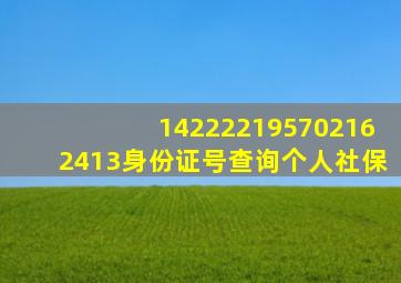 142222195702162413身份证号查询个人社保