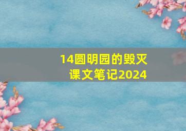 14圆明园的毁灭课文笔记2024