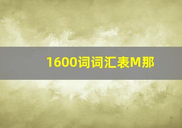 1600词词汇表M那