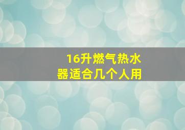 16升燃气热水器适合几个人用