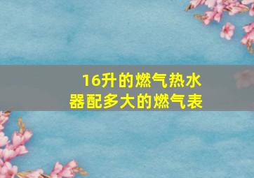 16升的燃气热水器配多大的燃气表