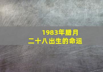 1983年腊月二十八出生的命运