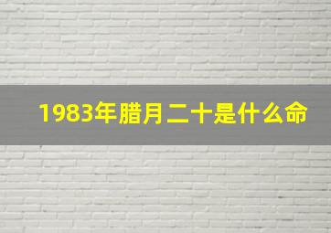 1983年腊月二十是什么命