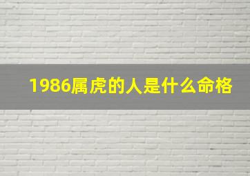 1986属虎的人是什么命格