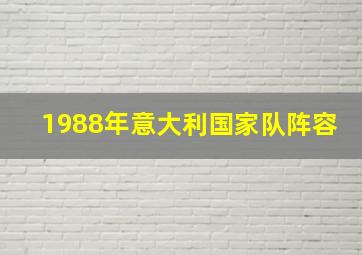 1988年意大利国家队阵容