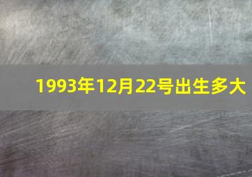 1993年12月22号出生多大