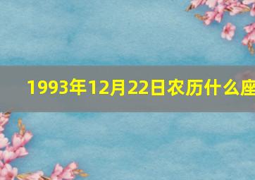 1993年12月22日农历什么座